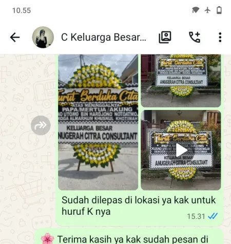 Pengiriman Papan Bunga Duka Pagesangan Jambangan